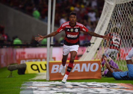 Bruno Henrique se machucou no jogo contra o Palmeiras, pelo Brasileirão - Foto: Reprodução/ Twitter@Brunohenrique