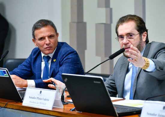 Presidente da CPI das ONGs Senador Plínio Valério (PSDB-AM) e relator, Marcio Bittar (União-AC) - Foto: Geraldo Magela/Agência Senado