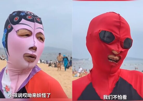 Confira os facekinis e como os chineses estão se protegendo no verão