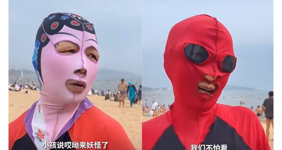 Confira os facekinis e como os chineses estão se protegendo no verão