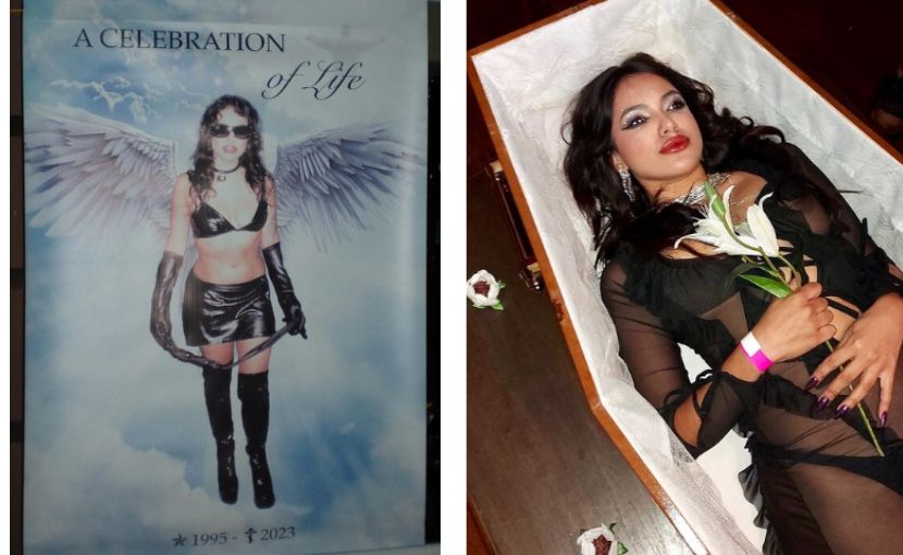 Jovem comemora 28 anos anos com tema "enterro" - Foto: Reprodução/@grazcg