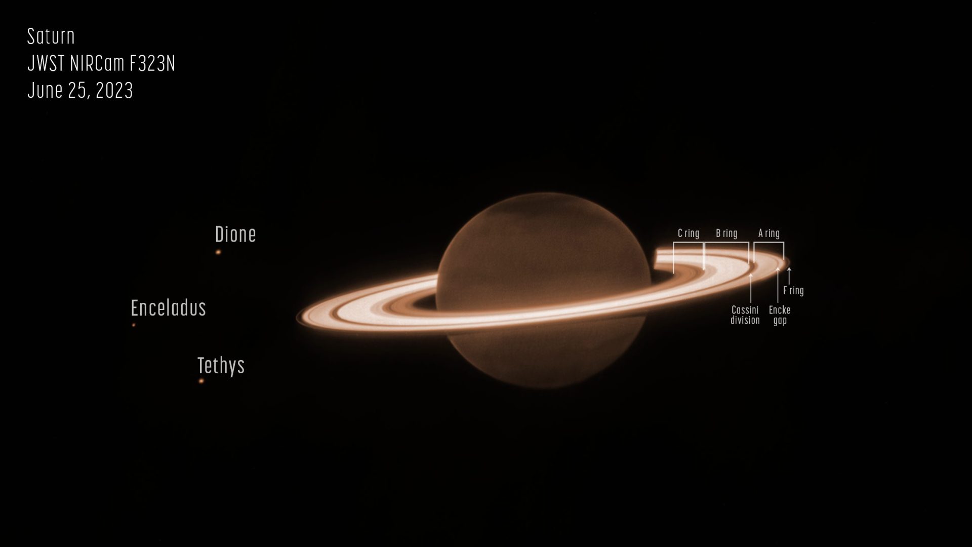 Imagem de Saturno com anéis brilhantes é captada por telescópio da Nasa