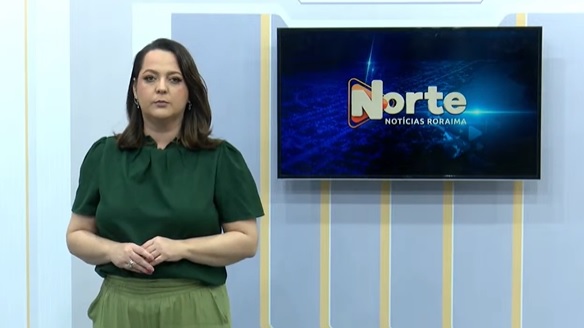 O jornal Norte Notícias é apresentado por Janara Rodrigues – Reprodução/TV Norte Boa Vista