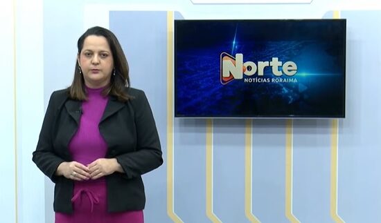 O jornal Norte Notícias é apresentado por Janara Rodrigues – Reprodução/TV Norte Boa Vista