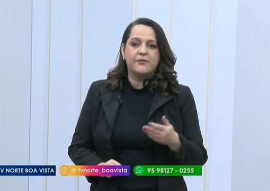 O jornal Norte Notícias é apresentado por Janara Rodrigues – Reprodução/TV Norte Boa Vista