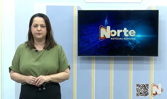 O jornal Norte Notícias é apresentado por Janara Rodrigues – Reprodução/TV Norte Boa Vista