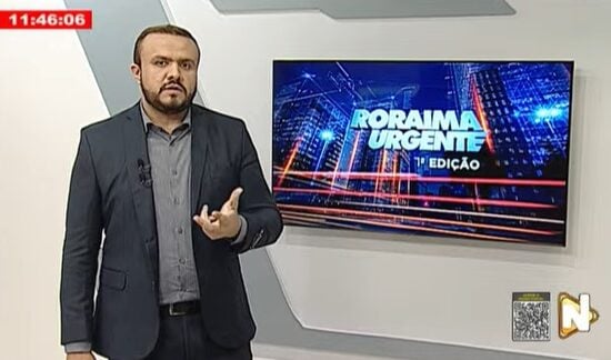 O jornal Roraima Urgente 1ª edição é apresentado por Eduardo Sales – Foto: Reprodução/TV Norte Boa Vista