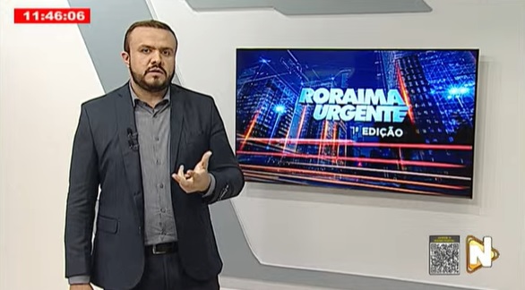 O jornal Roraima Urgente 1ª edição é apresentado por Eduardo Sales – Foto: Reprodução/TV Norte Boa Vista