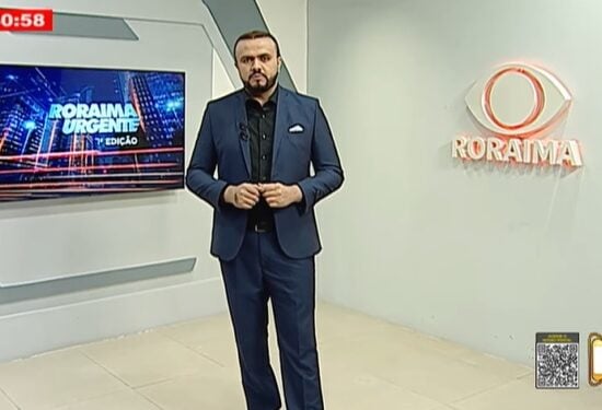 O jornal Roraima Urgente 1ª edição é apresentado por Eduardo Sales – Foto: Reprodução/TV Norte Boa Vista