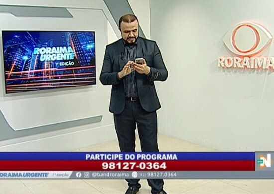 O jornal Roraima Urgente 1ª edição é apresentado por Eduardo Sales – Foto: Reprodução/TV Norte Boa Vista