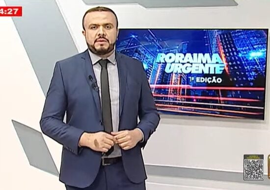 O jornal Roraima Urgente 1ª edição é apresentado por Eduardo Sales – Foto: Reprodução/TV Norte Boa Vista