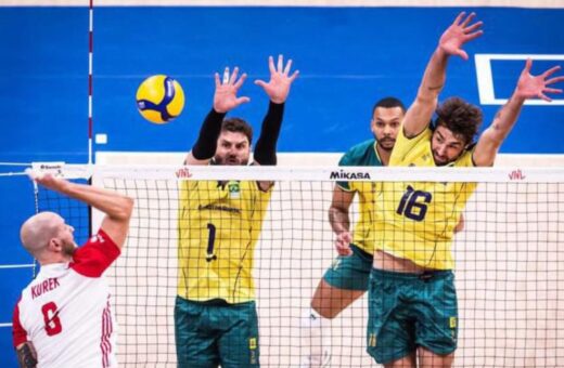 O Brasil já havia perdido para o mesmo rival na terceira fase da atual edição da Liga das Nações- Foto: Reprodução/ Twitter @volei