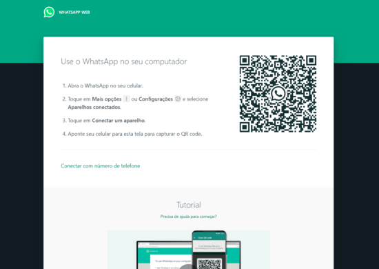 WhatsApp Web permite acesso por número de telefone