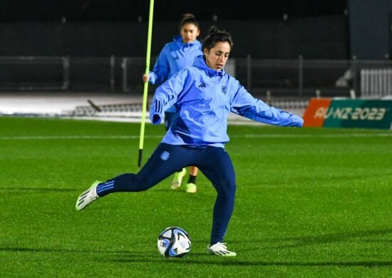 A Argentina entra em campo contra África do Sul, na Nova Zelândia - Foto: Reprodução/ Twitter @Argentina