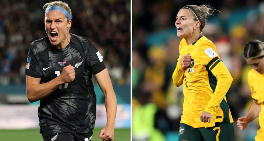 As jogadoras Wilkinson e Catley levaram a vitória da primeira rodada para as anfitriãs Nova Zelândia e Austrália, na Copa do Mundo Feminina 2023 - Foto: Reprodução/ Twitter @FIFAcom @TheMatildas