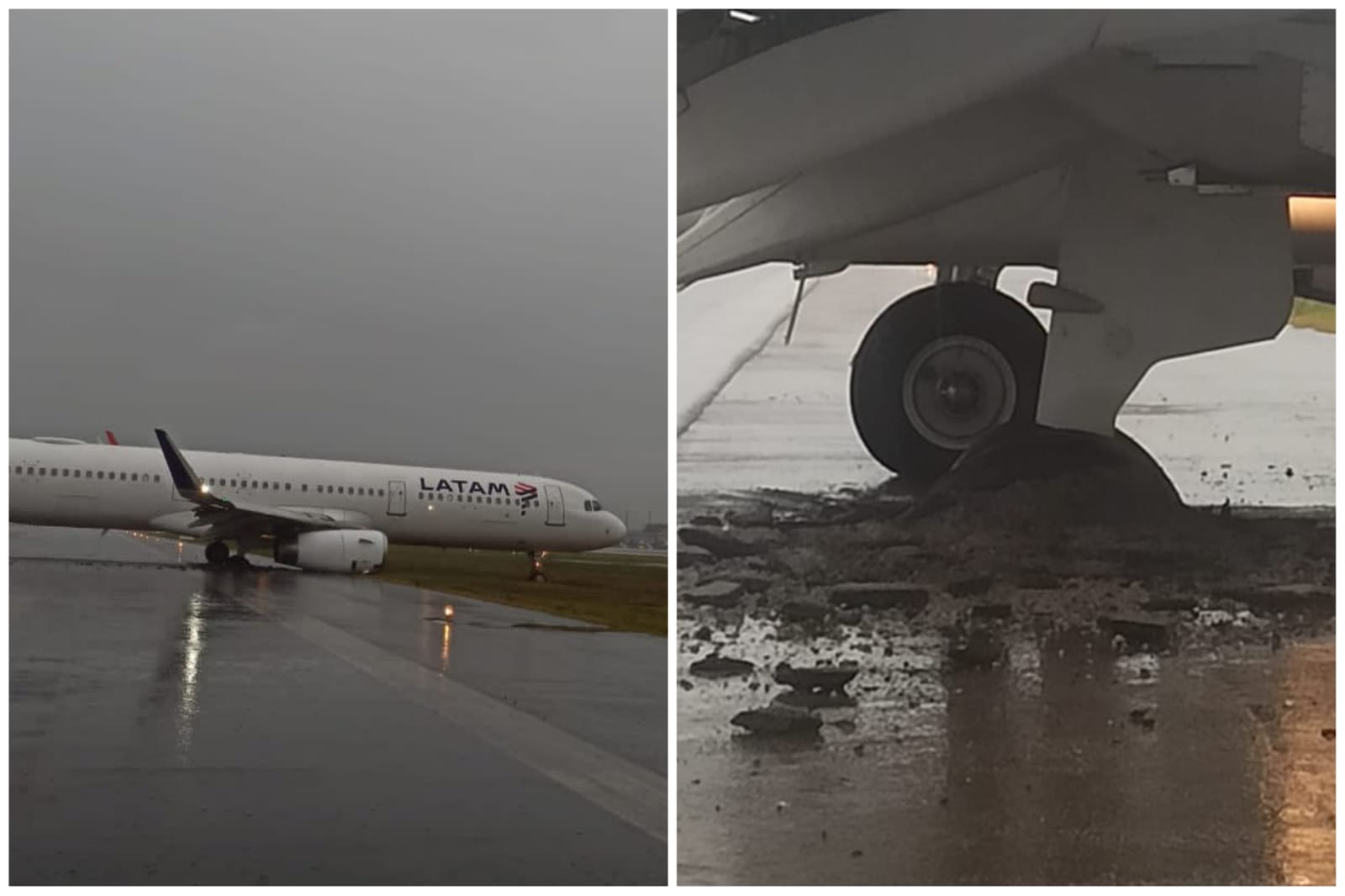 O avião ficou atravessado na pista de pouso - Foto: Reprodução/Twitter/@raphaelfaraco