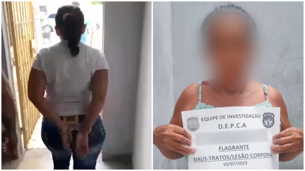Mulher é presa suspeita de maus tratos contra a neta em Manaus - Foto: Reprodução/TV Norte Amazonas