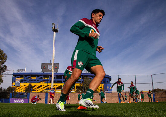 Germán Cano durante treino do Flu no CT Pedro Pompilio, em Buenos Aires - Foto: Marcelo Gonçalves/FFC/divulgação