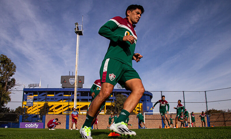 Germán Cano durante treino do Flu no CT Pedro Pompilio, em Buenos Aires - Foto: Marcelo Gonçalves/FFC/divulgação