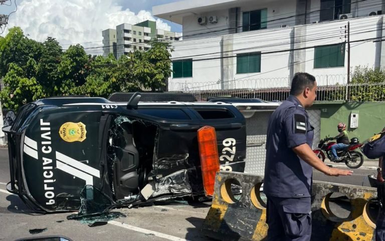 Viatura levava detentos para audiência no fórum Henoch Reis - Foto: Reprodução/WhatsApp