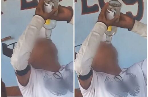 Homem cumpriu aposta para ganhar duas caixinhas de cerveja - Foto: Reprodução/Vídeo