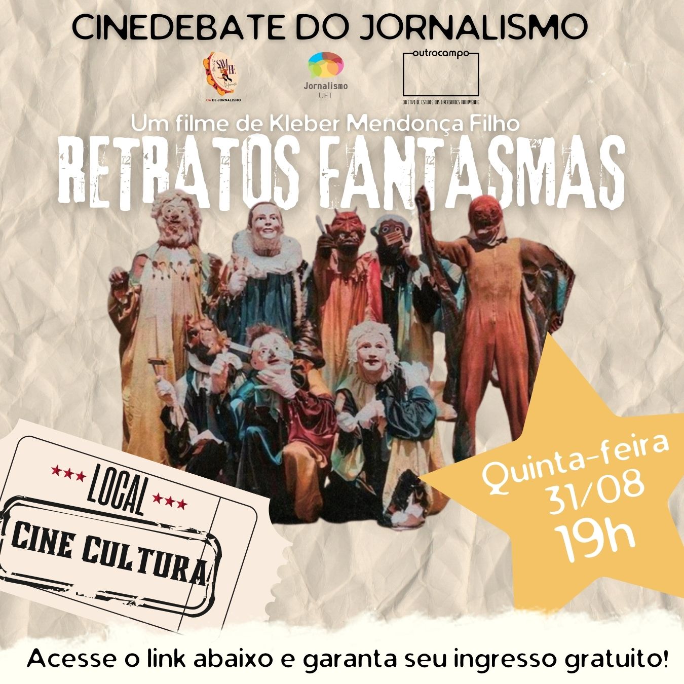 A exibição do filme será nesta quinta-feira (31), às 19h, no Cinedebate - Foto: UFT