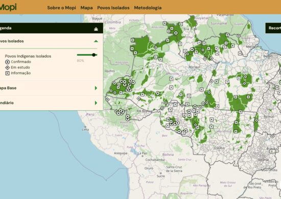 Mapa interativo da plataforma MOPI - Foto: Reprodução/MOPI