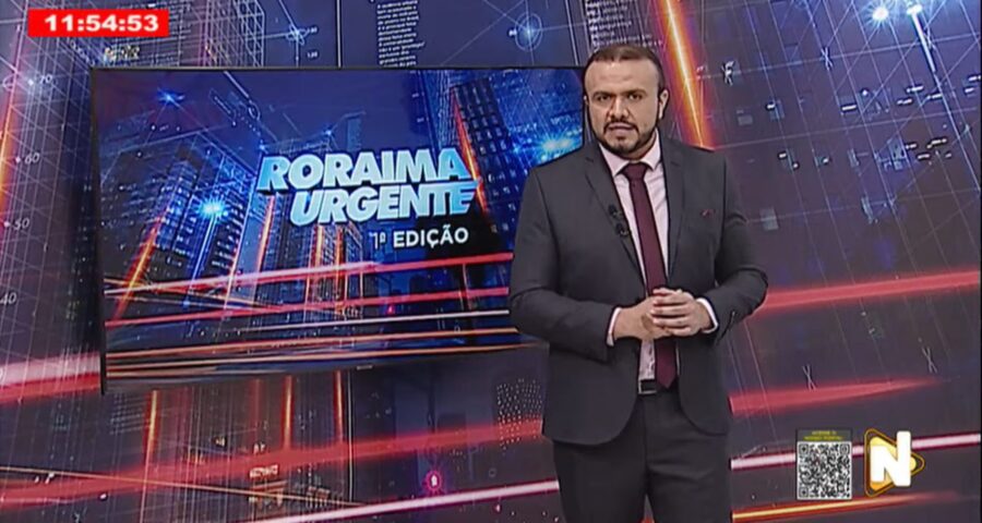 O jornal Roraima Urgente 1ª edição é apresentado por Eduardo Sales – Foto: Reprodução/Grupo Norte RR