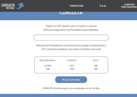 Site de linhas de telefones foi lançado em 2020 no Brasil - Foto: Reprodução/ Site Cadastropre