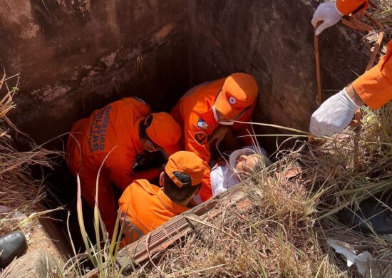 Os bombeiros tiveram que içar as duas mulheres