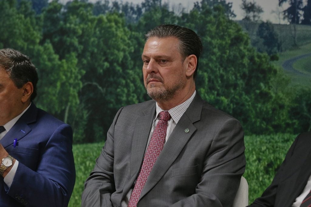 O Ministro, Carlos Fávaro presta esclarecimentos, na CPI do MST na manhã desta quinta-feira (17) -Foto: Divulgação/Ministério da Agricultura