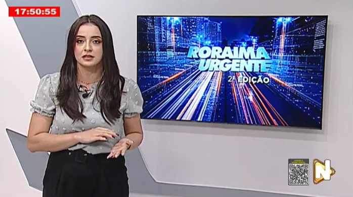 O jornal Roraima Urgente 2ª edição é apresentado por Jussara Beserra – Foto: Reprodução/Grupo Norte RR