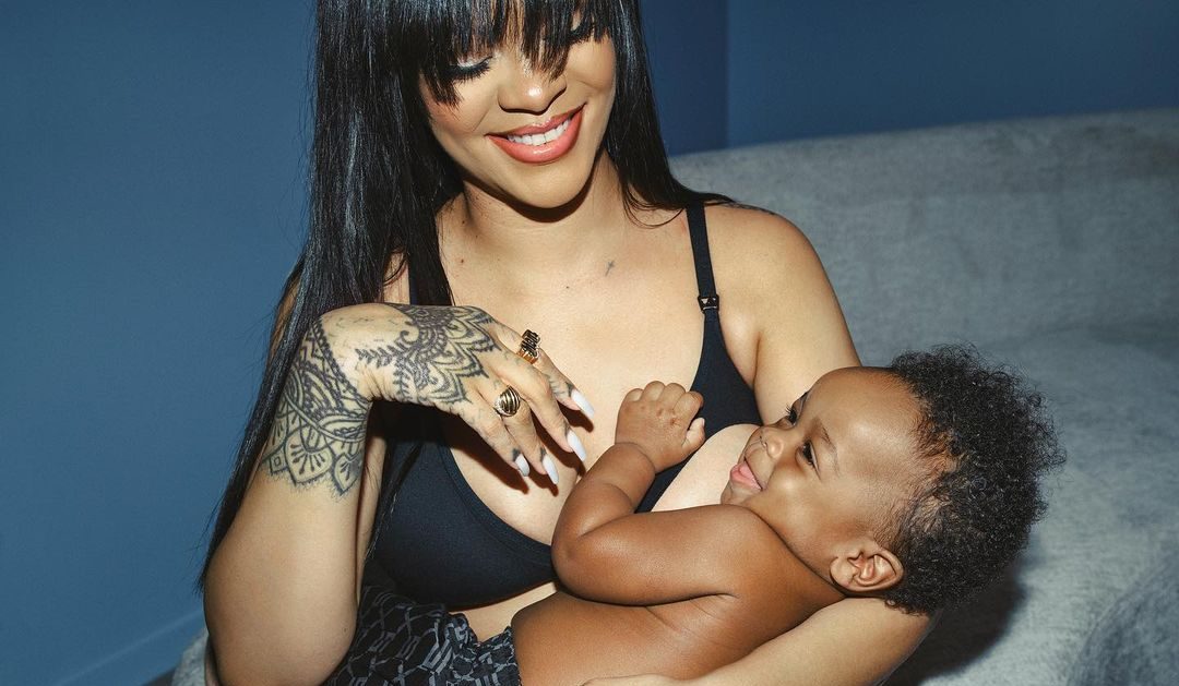 Rihanna lança lingeries para maternidade e divulga peças ao lado do filho