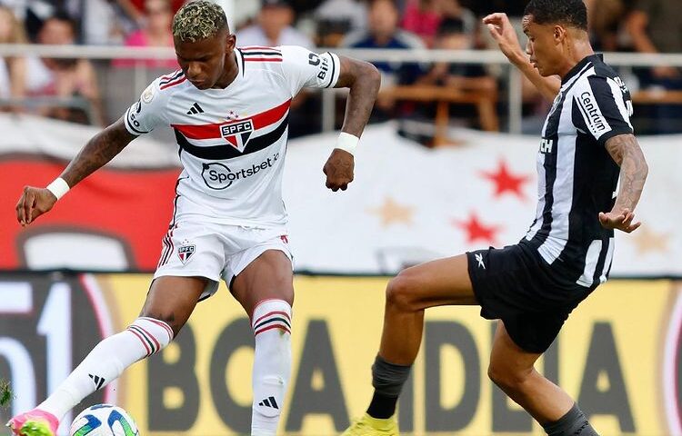 São Paulo e Botafogo empatam em 0 a 0, na partida válida pelo Brasileirão, no Morumbi - Foto: Reprodução/ Instagram @saopaulofc