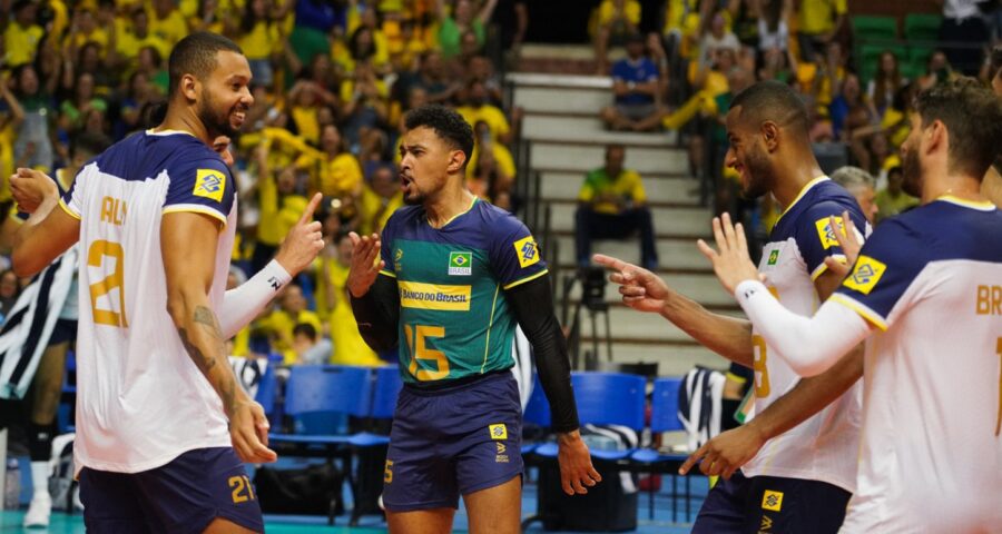 Seleção brasileira de ôlei venceu a Colômbia por 3 sets a 0 - Foto: Reprodução/ X @volei