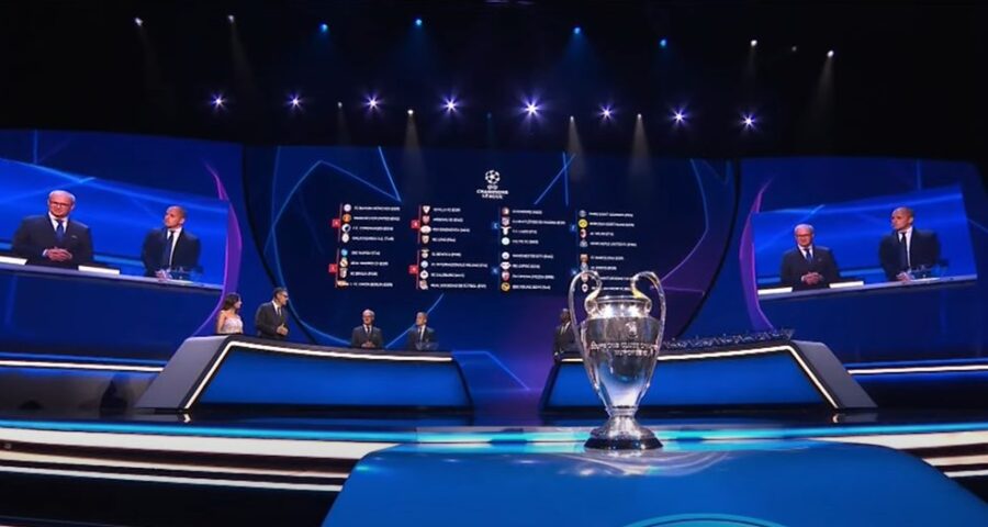 UEFA realizou sorteio das chaves de grupos da Champions League - Foto: Reprodução/ SBT Sports