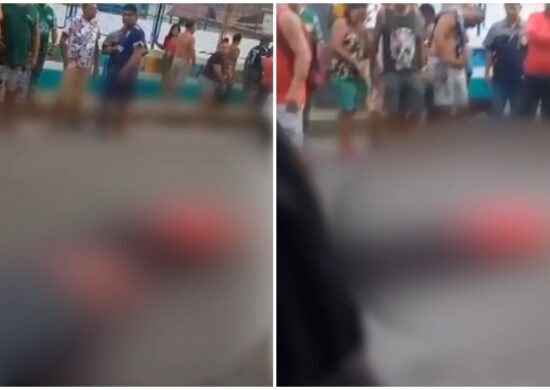 Dupla é executada a tiros em frente de residência na Zona Sul de Manaus – Foto: Reprodução/TV Norte Amazonas