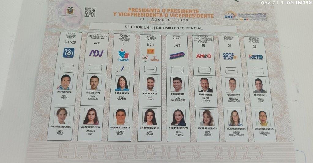 Eleições no Equador seguem até às 19h (horário de Brasília) - Foto: Reprodução/Twitter/@cesarstyle_