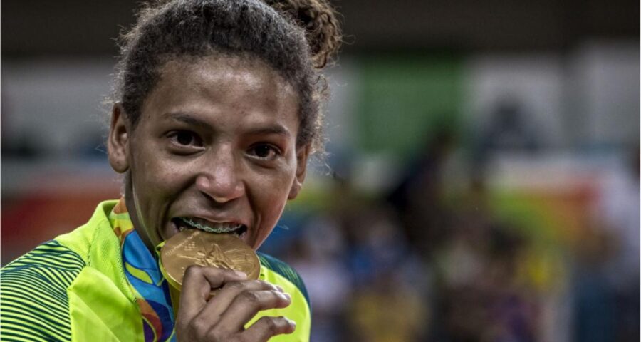 Rafaela Silva é anunciada como a mais nova embaixadora - Foto: Reprodução/ Márcio Rodrigues/CBJ