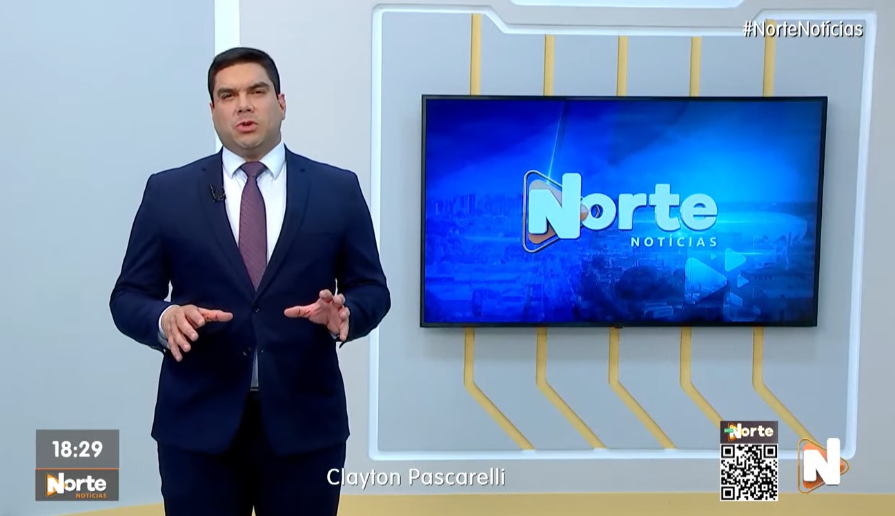 O Norte Notícias é apresentado por Clayton Pascarelli – Foto: Reprodução/TV Norte Amazonas