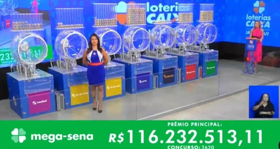 Mega-sena sorteou mais de R$ 116 milhões - Foto: Reprodução/YouTube