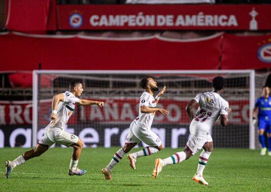 Samuel Xavier comemora gol de empate deo Tricolor cobtra equipe argentina - Foto: Marcelo Gonçakves/FFC/divulgação