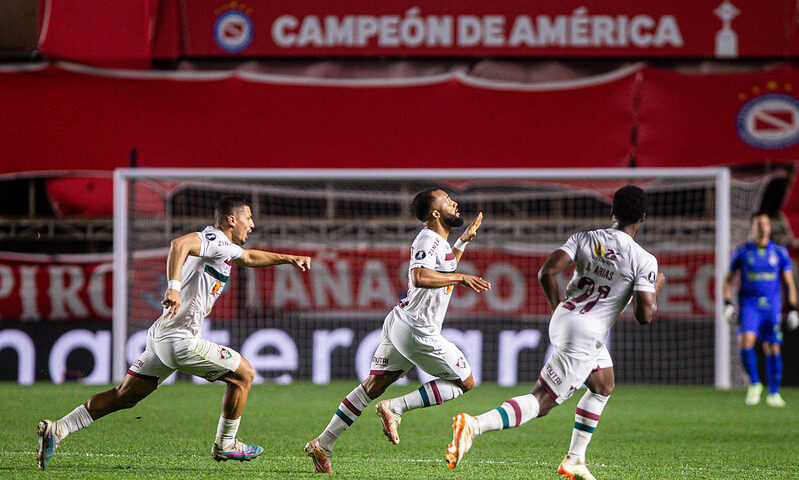 Samuel Xavier comemora gol de empate deo Tricolor cobtra equipe argentina - Foto: Marcelo Gonçakves/FFC/divulgação