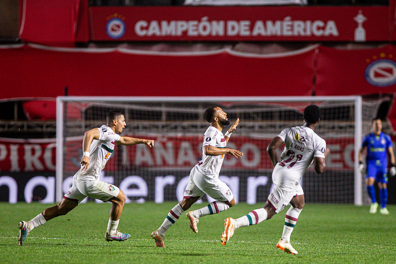 Samuel Xavier comemora gol de empate deo Tricolor cobtra equipe argentina - Foto: Marcelo Gonçakves/FFC/divulgação