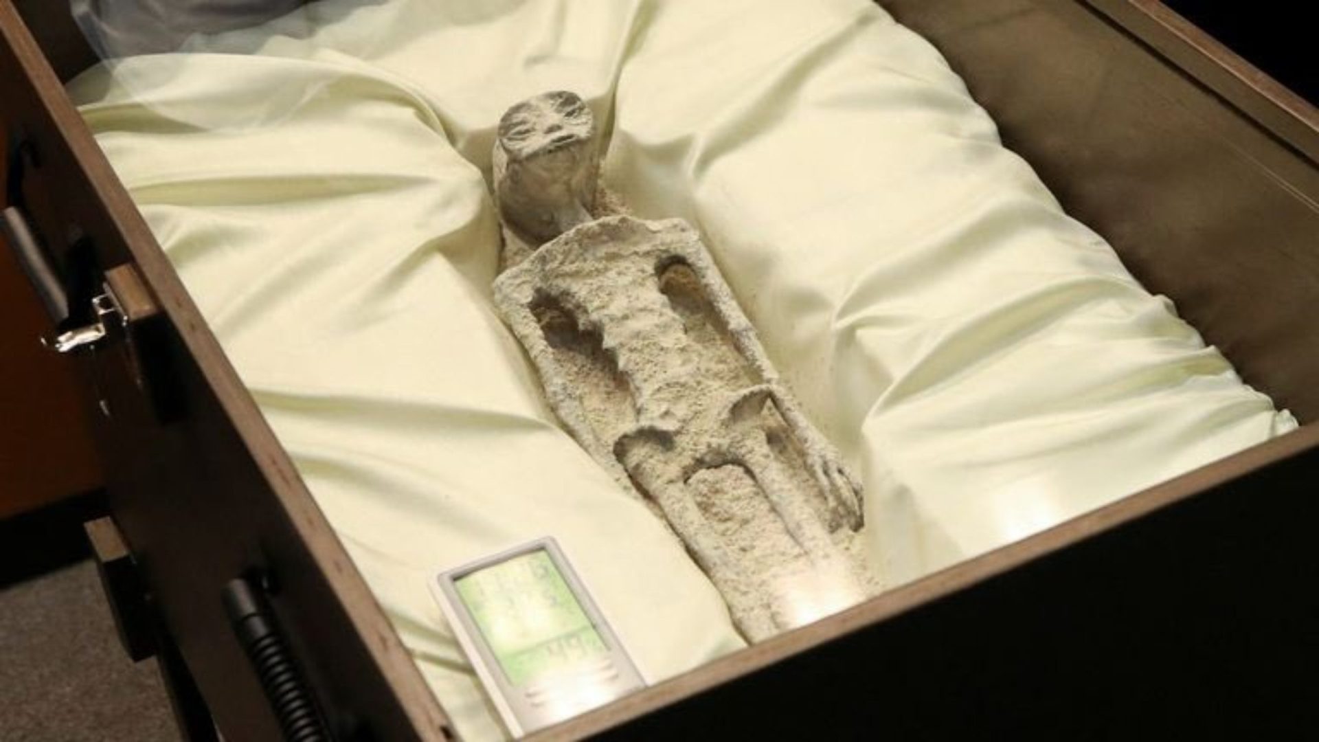 Possíveis 'múmias aliens' foram divulgadas em audiência no Congresso mexicano - Foto: Reprodução/X@PopBase