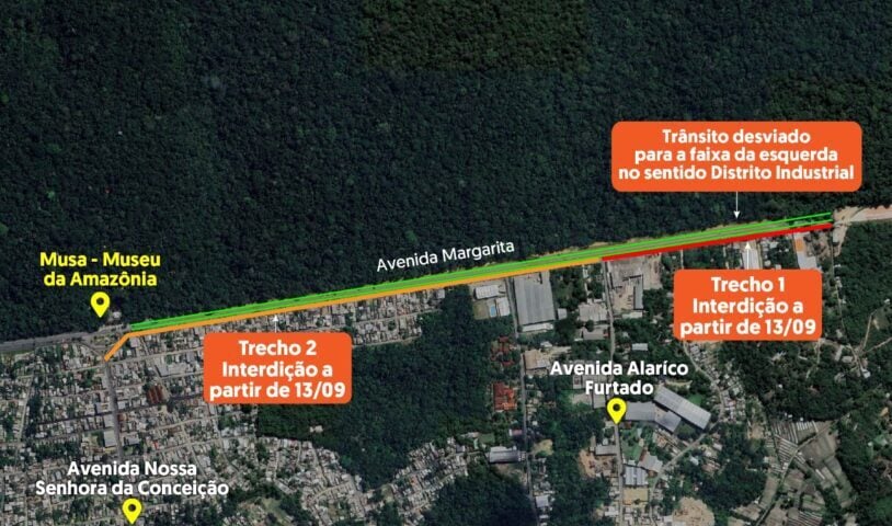 Os trechos da Avenida Margarita também passarão por intervenção para rebaixamento do greide da pista, troca de solo das camadas de reforço, sub-base e base da infraestrutura viária - Foto: Divulgação/Seinfra