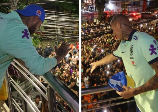 Jogadores da Seleção Brasileira recepcionam torcida em frente ao Hotel - Foto: Reprodução/ CBF