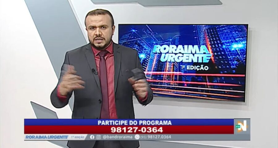 O jornal Roraima Urgente 1ª edição é apresentado por Eduardo Sales – Foto: Reprodução/Grupo Norte RR