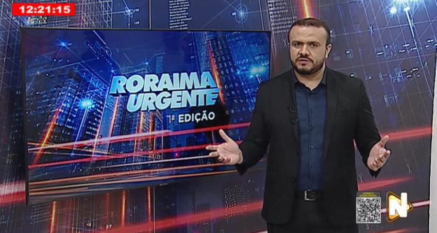 O jornal Roraima Urgente 1ª edição é apresentado por Eduardo Sales – Foto: Reprodução/Grupo Norte RR