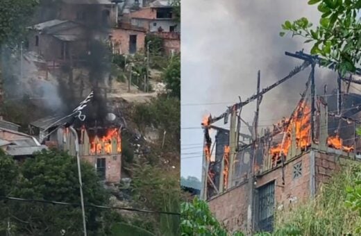 Corpo de Bombeiros esteve no local para controlar as chamas